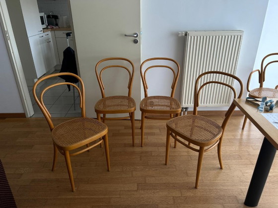 Image 1 of Set of 4 Thonet 214 Chairs (Vintage 1974) - 3 Cane Seats to Restoration