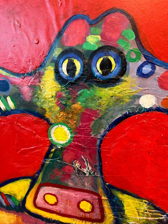 Painting Jan Koning elephant 70x79 cm – Paintings & Drawings, Canvas, Wood (photo 5 of 5)