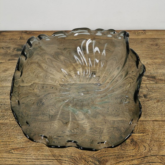 Image 1 of Grand bol en verre de style italien, coupe à fruits, bol de service en verre