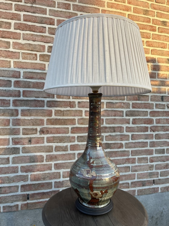 Lampada a forma di vaso in ceramica vintage con decorazioni giapponesi – Lampade da tavolo (photo 9 of 10)