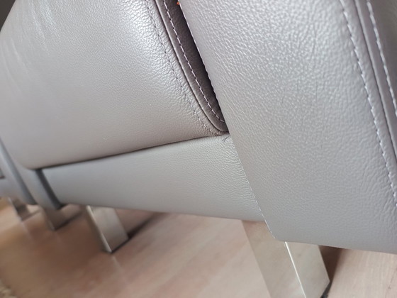 Poltrone Montel, pelle grigia, Metallo, Grigio, Modern (foto 5 di 5)