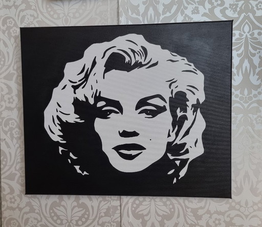 Frances Eckhardt - 50x60 cm pop art Monroe painting hand-painted