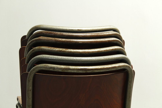 Image 1 of Chaises modèle 106 de W. H. Gispen pour Delft, années 1950, lot de 6