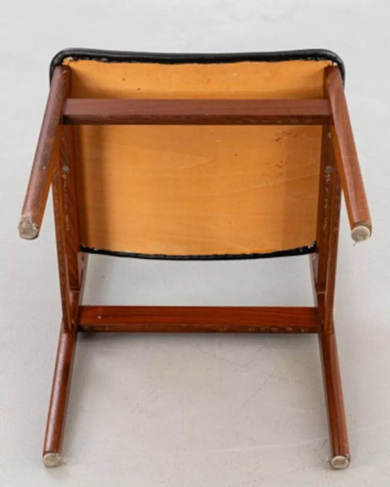 Image 1 of Coppia di sedie scandinave in teak e skai nero - Danimarca 1960