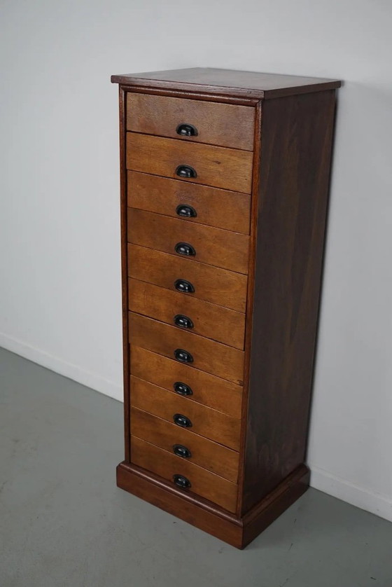 Image 1 of Armario de farmacia/archivador antiguo holandés de madera de álamo, años 50