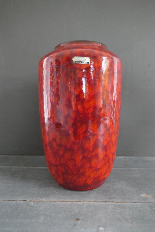 Vase Scheurich vintage grand modèle 517-30 rouge, Allemagne de l'Ouest