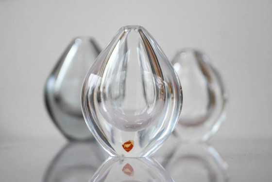 Image 1 of Crystal Lucid Drop Glass Vases by Sven Palmqvist for Orrefors, Sweden, 1950s, set of 3