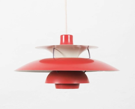Vintage rode PH5 lamp van Poul Henningsen voor Louis Poulsen – Hanglampen, Metal, Mid Century Modern (photo 2 of 4)