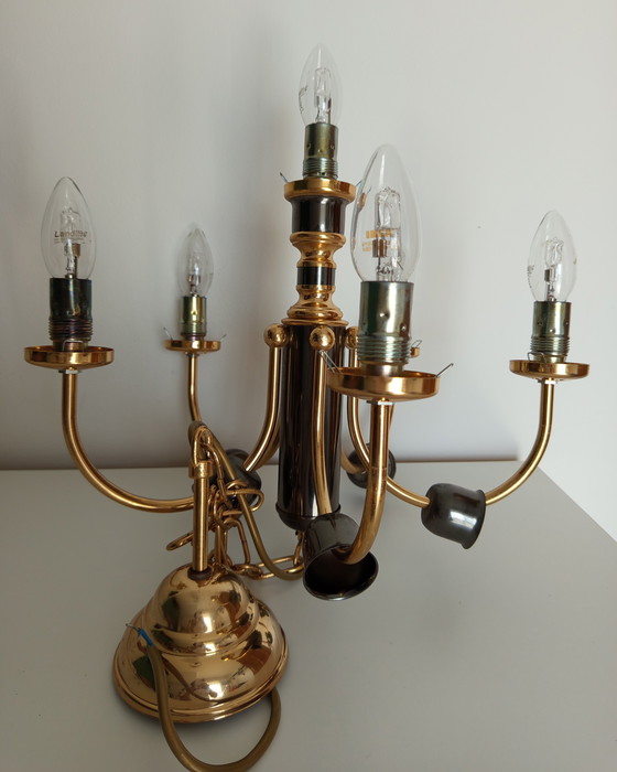 Image 1 of Preciosa lámpara de araña Orion Molecz (Austria) con 6 brazos de los años 90