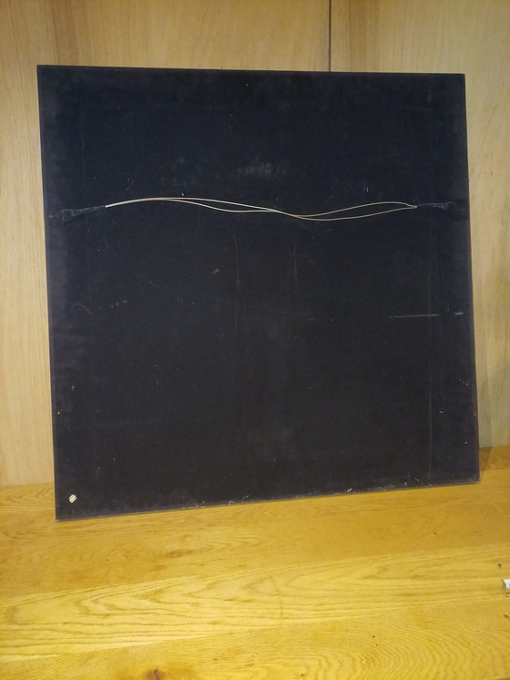 Image 1 of Gouden wandschilderij met relief cirkel Vierkant 90x90 aanschaf was rond de €300