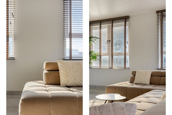 Image 1 of 8x Luxury taupe custom-made linden wood wooden blinds