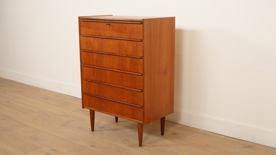 Image 1 of Vintage Deense ladekast | Teak | 6 lades | 100 cm