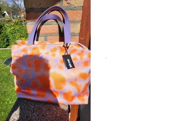 Image 1 of Cavalli Oranje Paarse Strass Handgemaakte Tote Bag