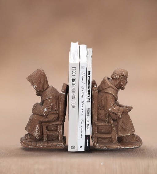 Vintage Bookends in the Shape of Monks - Characterful Set for Your Home Library