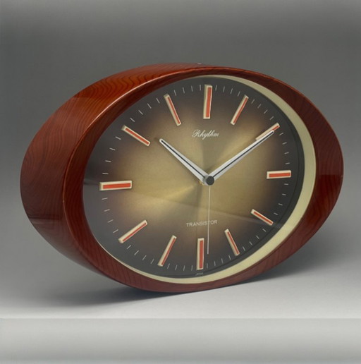Rhythm Japan Wall Clock – Mid-Century / Space-Age Design – Silent Quartz – Vintage