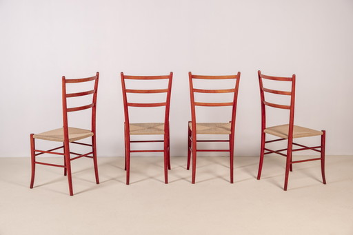 4x Chiavari Spinetto Dining Chairs, 1970s Italy