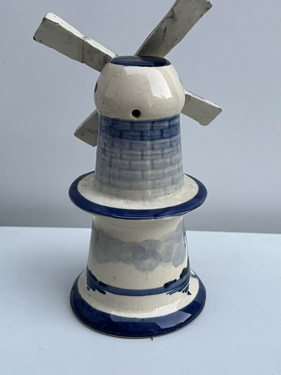 Image 1 of Delft Blue Windmill 8cm Wide 13cm High