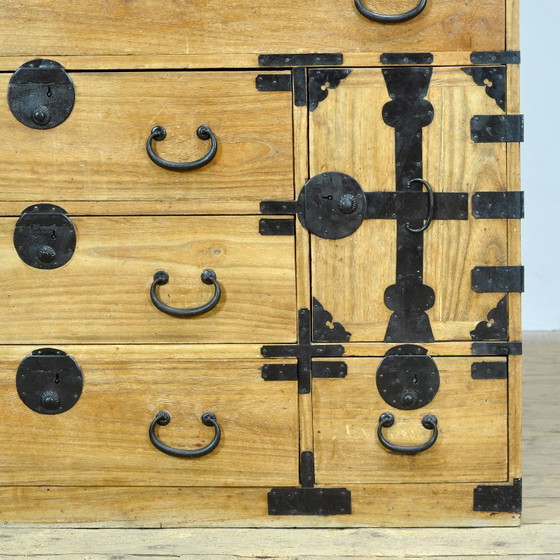 Japanese Tansu chest of drawers, circa 1880, Iron, Wood, Black (photo 11 of 14)