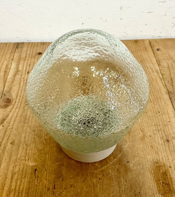 Image 1 of Vintage witte porseleinen plafondlamp met matglas, jaren 70