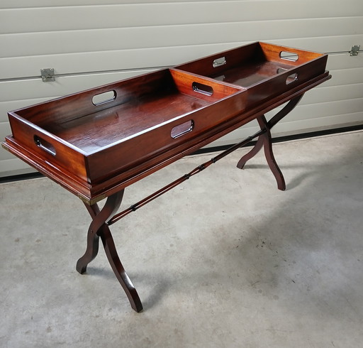 Antique mahogany butler's tray/tray table/side table