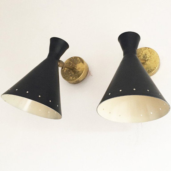 Image 1 of Pair of 1950s Italian design sconces