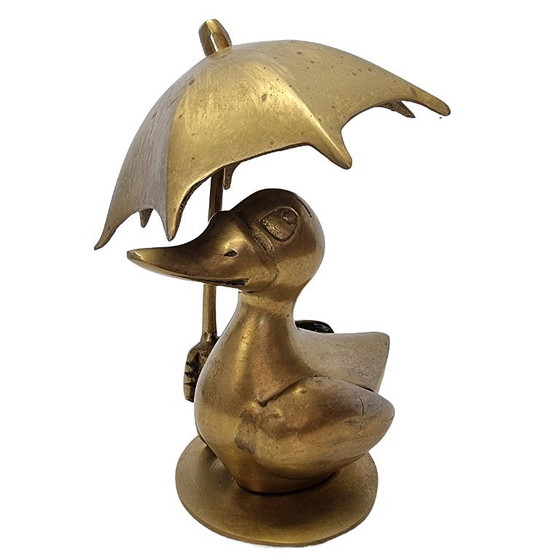 Pato de latón antiguo con paraguas – Regalos, Brass (photo 4 of 6)
