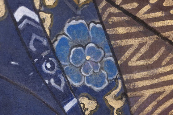 Image 1 of Bemaltes Leinwandbild mit der Darstellung eines japanischen Samurai. Zeitgenössisch.