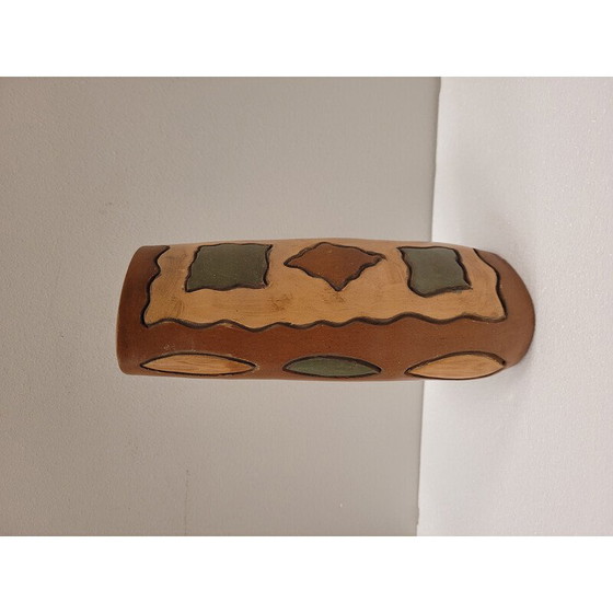 Image 1 of Vintage brown ceramic vase, France