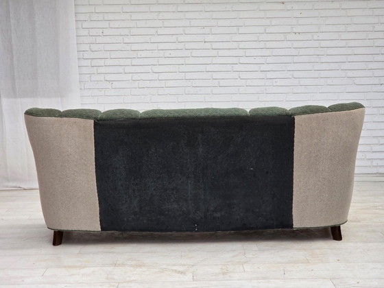 Dänisches 3-Sitzer-Sofa aus den 1960er Jahren, Möbelwolle, Eichenholz. – 3-5 Sitzer Sofas, Wood, Wool (photo 11 of 17)