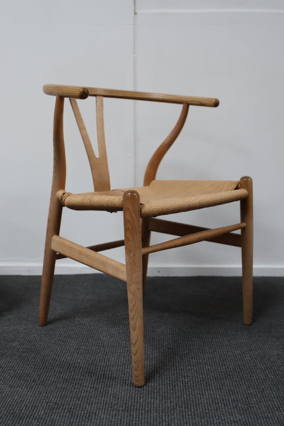 Image 1 of 4x Hans J. Wegner CH24 Sedie a spina di pesce in quercia, anni '70 Danimarca