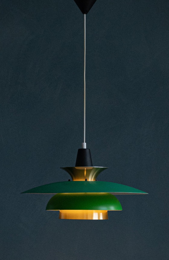 Image 1 of Unique Danish 1980's Roma Pendant Lamp By Junge