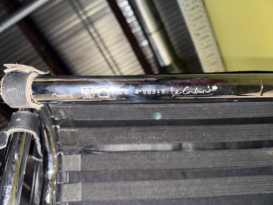 Image 1 of Cassina Le Corbusier LC4 Chaiselongue aus schwarzem Leder