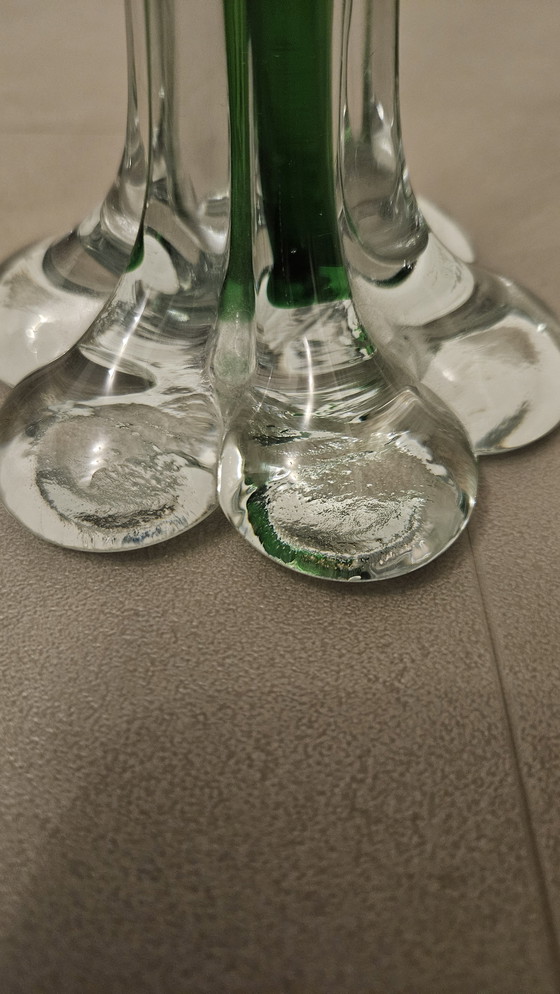 Image 1 of Vase soliflore vert de style Murano