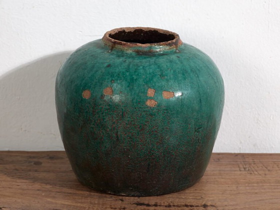 Jarrón antiguo redondo de cerámica esmaltada (c.1820) #16 – Jarrones, Ceramic (photo 18 of 33)