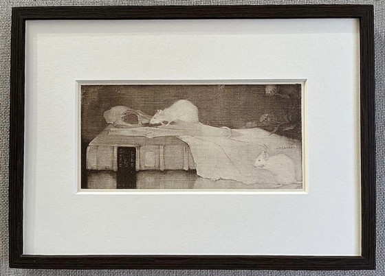 Jan Mankes 1889-1920 / Originele Heliogravure Muizen Op Perkamenten Boek 1923 – Litho's & Zeefdrukken, Paper (photo 8 of 8)