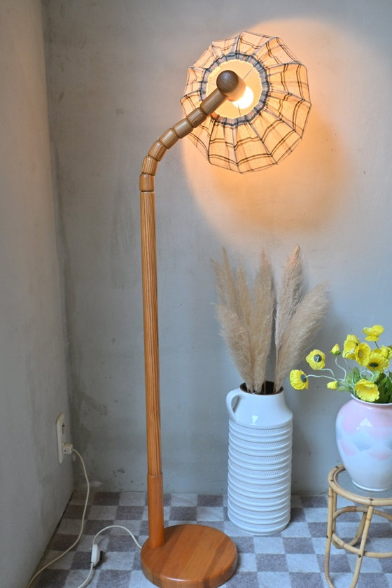 Image 1 of Adjustable Vintage Floor Lamp - Solid Pine, Steinhauer 1970s