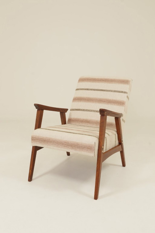 Vintage armchair ethnic style natural Lin beige 1970 