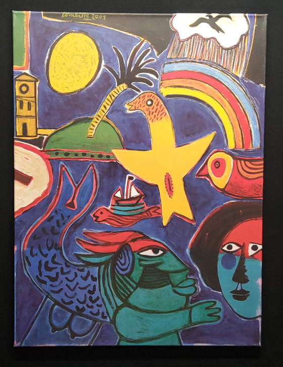 Image 1 of Serigrafía de Corneille sobre lienzo 60x80