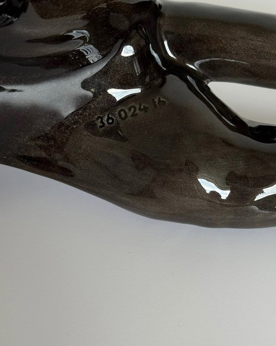 Image 1 of Vintage porcelain black panther Goebel 1970s
