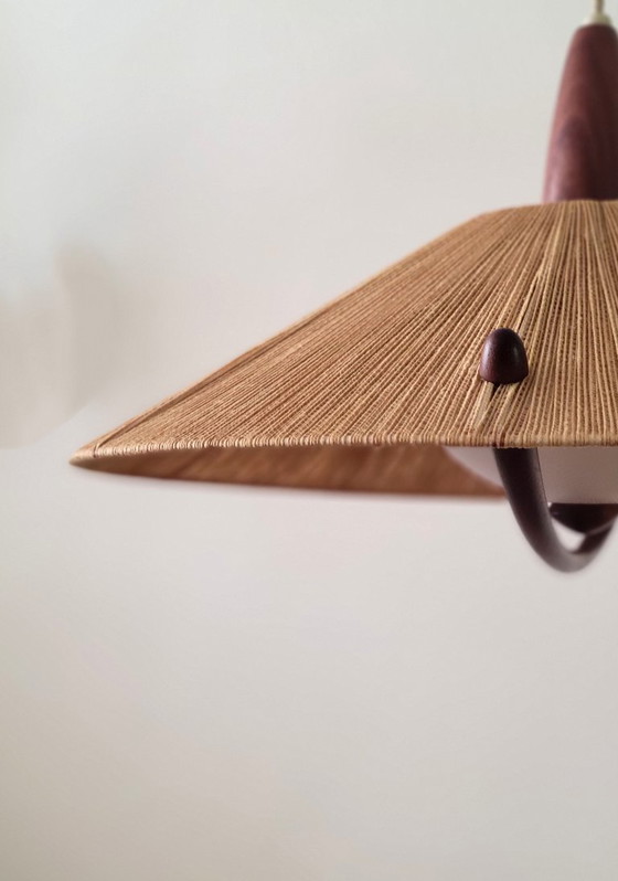 Image 1 of Vintage Sisal hanglamp van Temde Leuchten, 1965