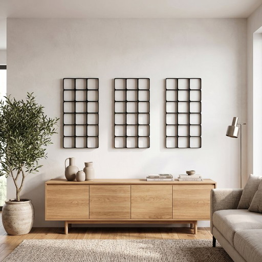 Jaren 70 Space Age Wandpanelen Systeem Zwart Midcentury Retro Muurkunst Space Age Paneel Idee