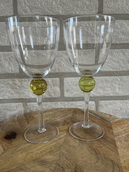 Twee vintage wijnglazen 