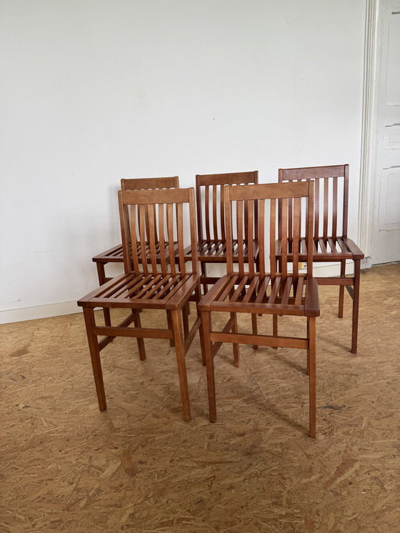 Image 1 of 5x Sedia da pranzo Molteni 'Milano'