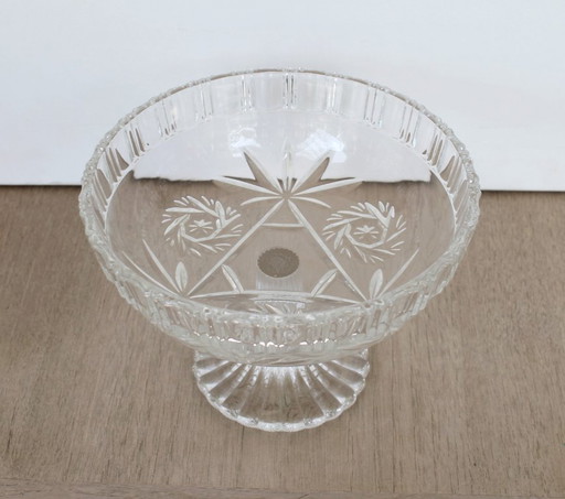 Walther Glas vintage crystal bowl on foot (1970 - 80)