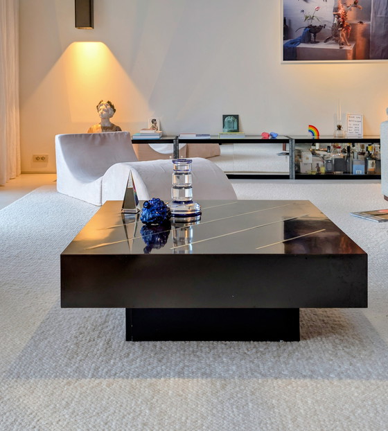 Image 1 of Black lacquered wood coffee table