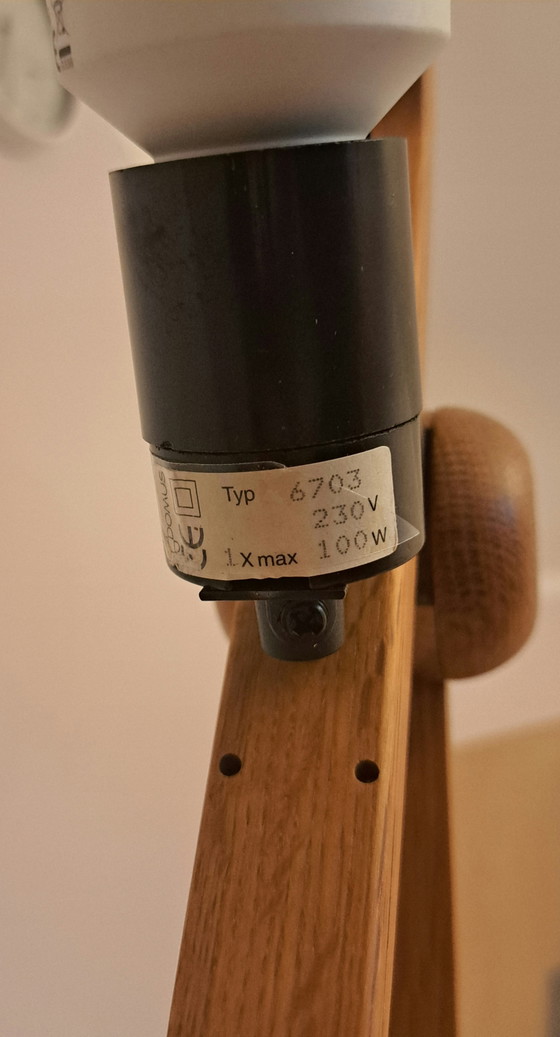 DOMUS 6703 – Zeldzame verstelbare eikenhouten vloerlamp | Vintage Duits design – Vloerlampen, Paper, Wood (photo 6 of 14)