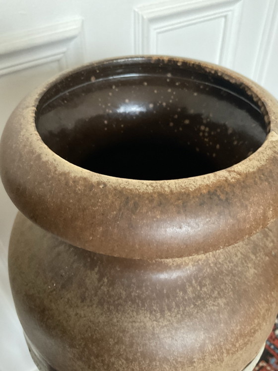 Large ceramic vase West Germany Scheurich 287-45, vintage 70s design ceramic, Black (photo 4 of 14)