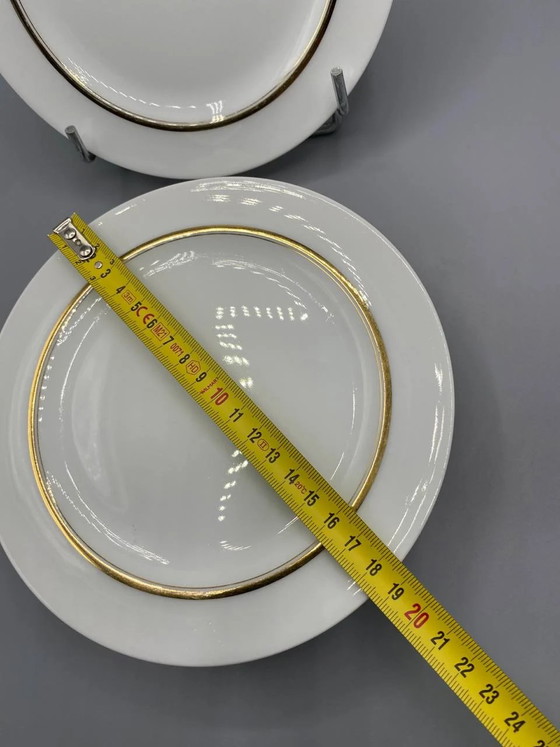 6 Limoges Porcelain Dessert Plates, A. Vignaud, Gilded Rim, 20 cm – Decorative Objects (photo 4 of 4)