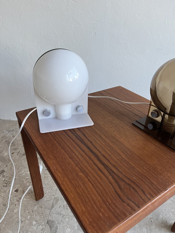 Image 1 of 2 lámparas de mesa originales “Harvey Guzzini Sirio 1970”