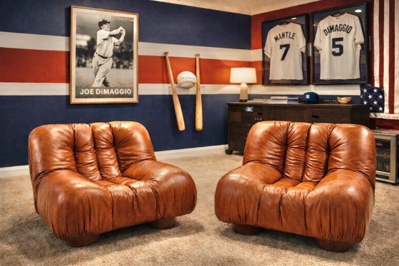 Image 1 of 2X Loungestoelen van Giuseppe Rossi voor Rossi di Albizzate, Italië – jaren 70